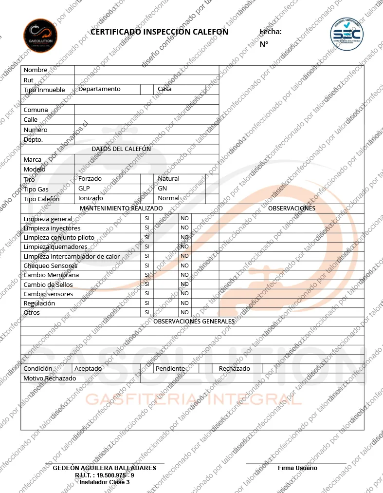 Muestra de calefon en tamaño Carta