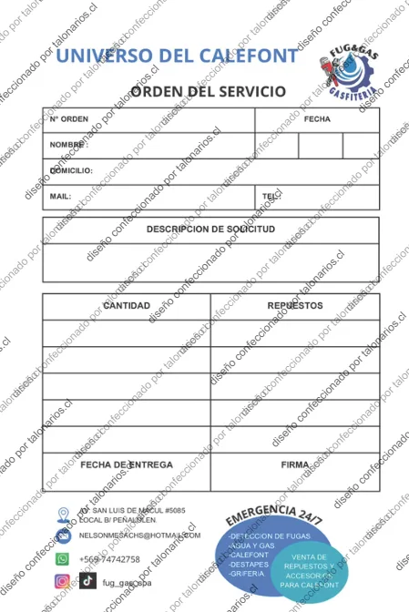 Muestra de calefon en tamaño Media carta