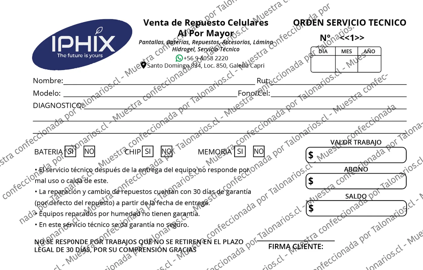 Muestra de celulares en tamaño Media carta