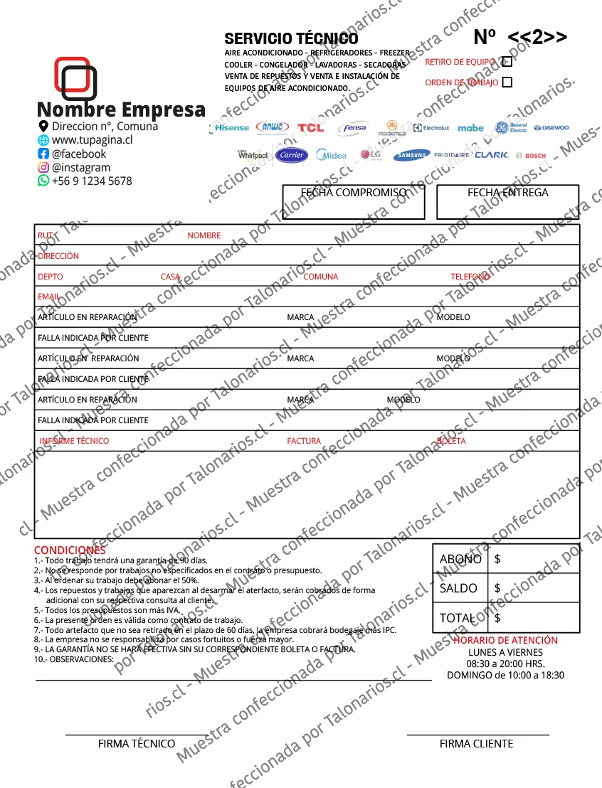 Muestra de climatizacion en tamaño Carta