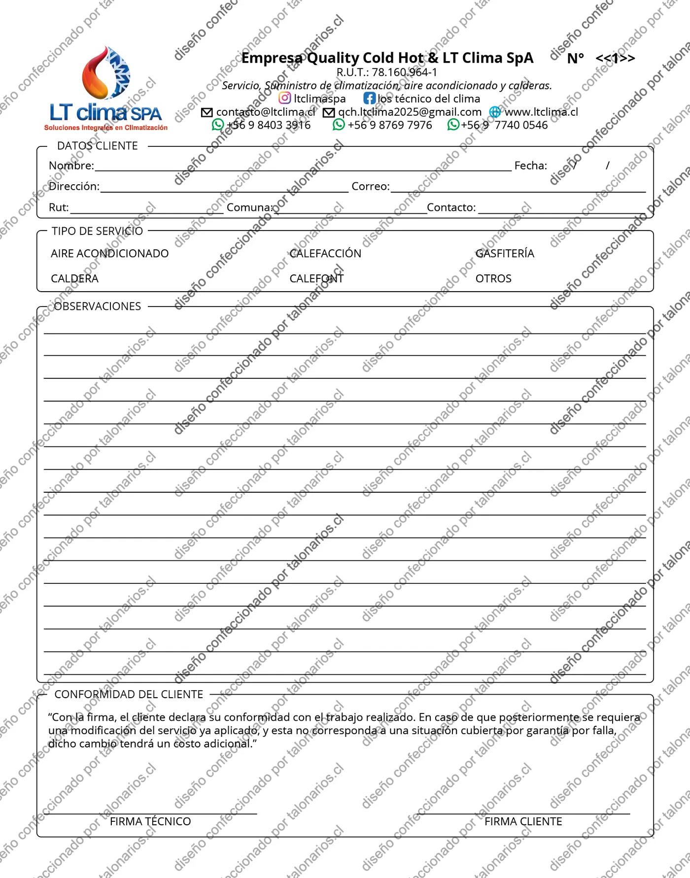 Muestra de climatizacion en tamaño Carta
