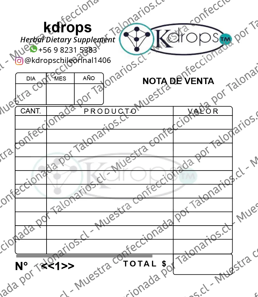 Muestra de comprobantes en tamaño Cuarto carta
