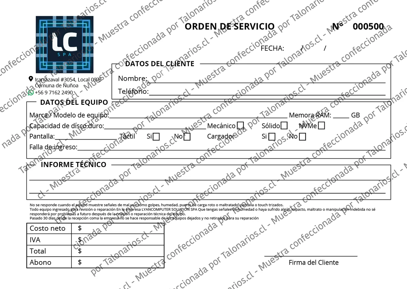 Muestra de computadores en tamaño Media carta