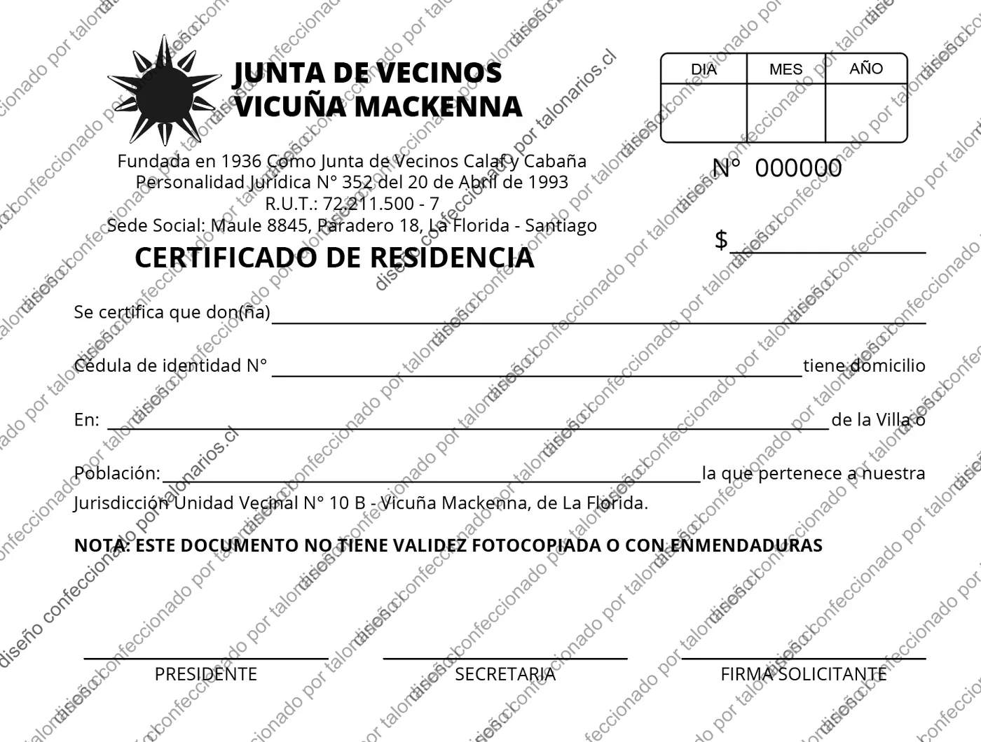 Muestra de comunidades en tamaño Media carta