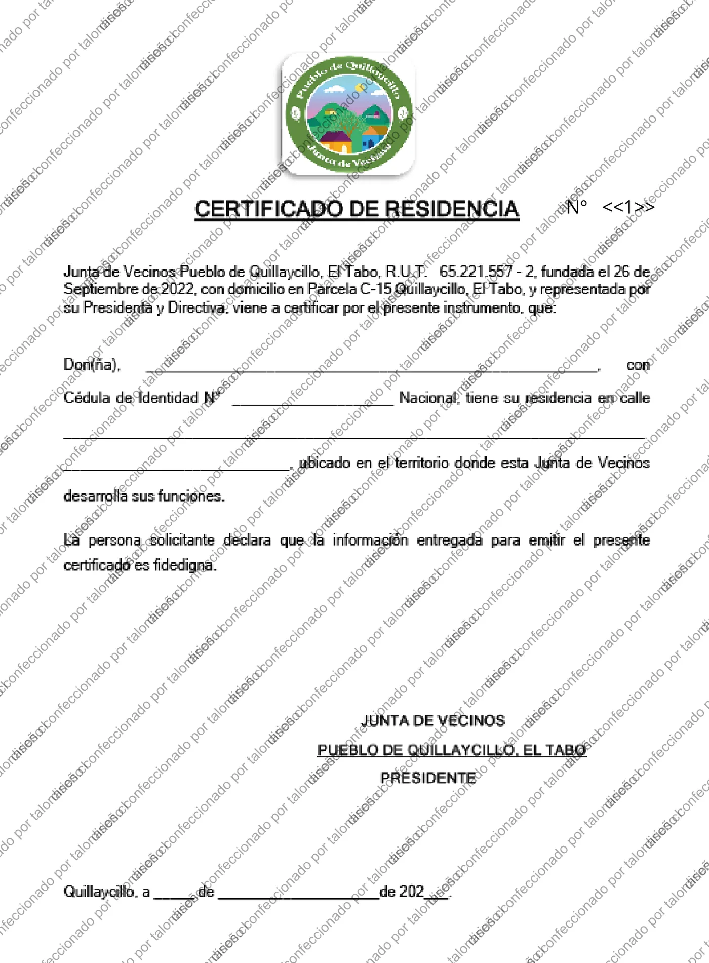 Muestra de comunidades en tamaño Carta