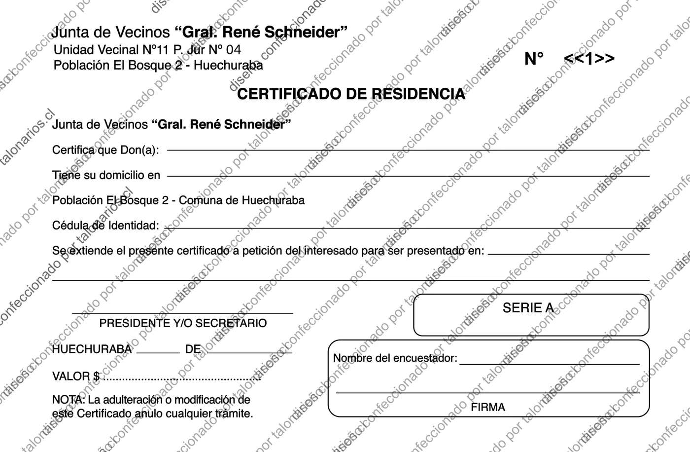 Muestra de comunidades en tamaño Media carta
