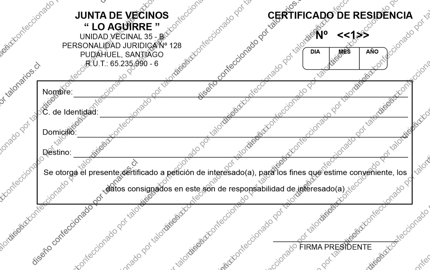 Muestra de comunidades en tamaño Media carta