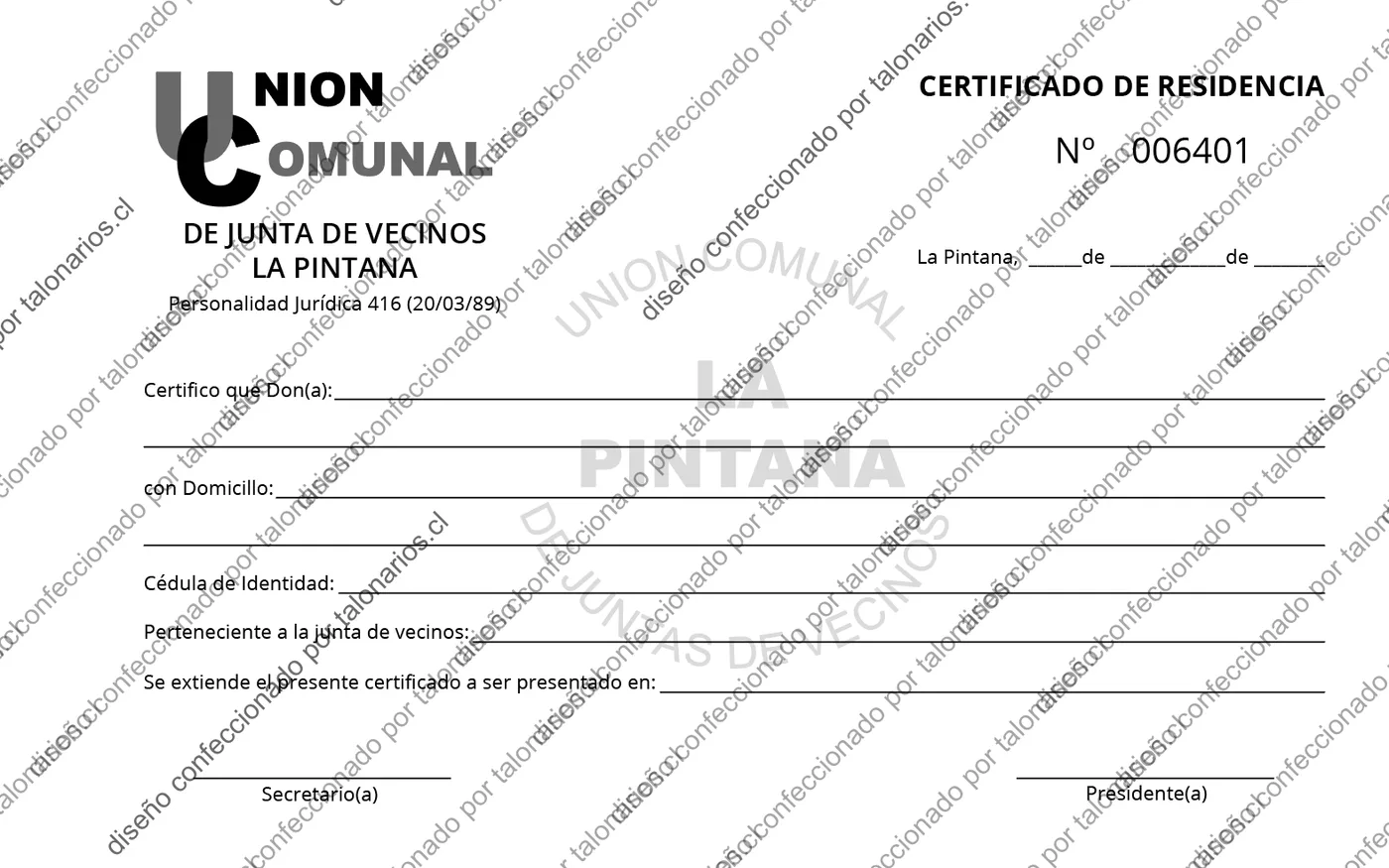 Muestra de comunidades en tamaño Media carta