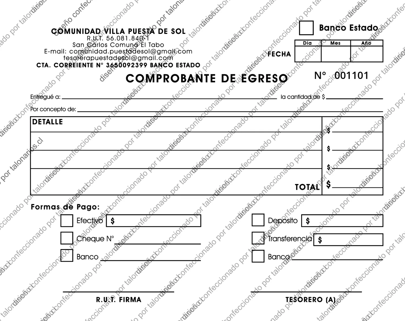 Muestra de comunidades en tamaño Media carta