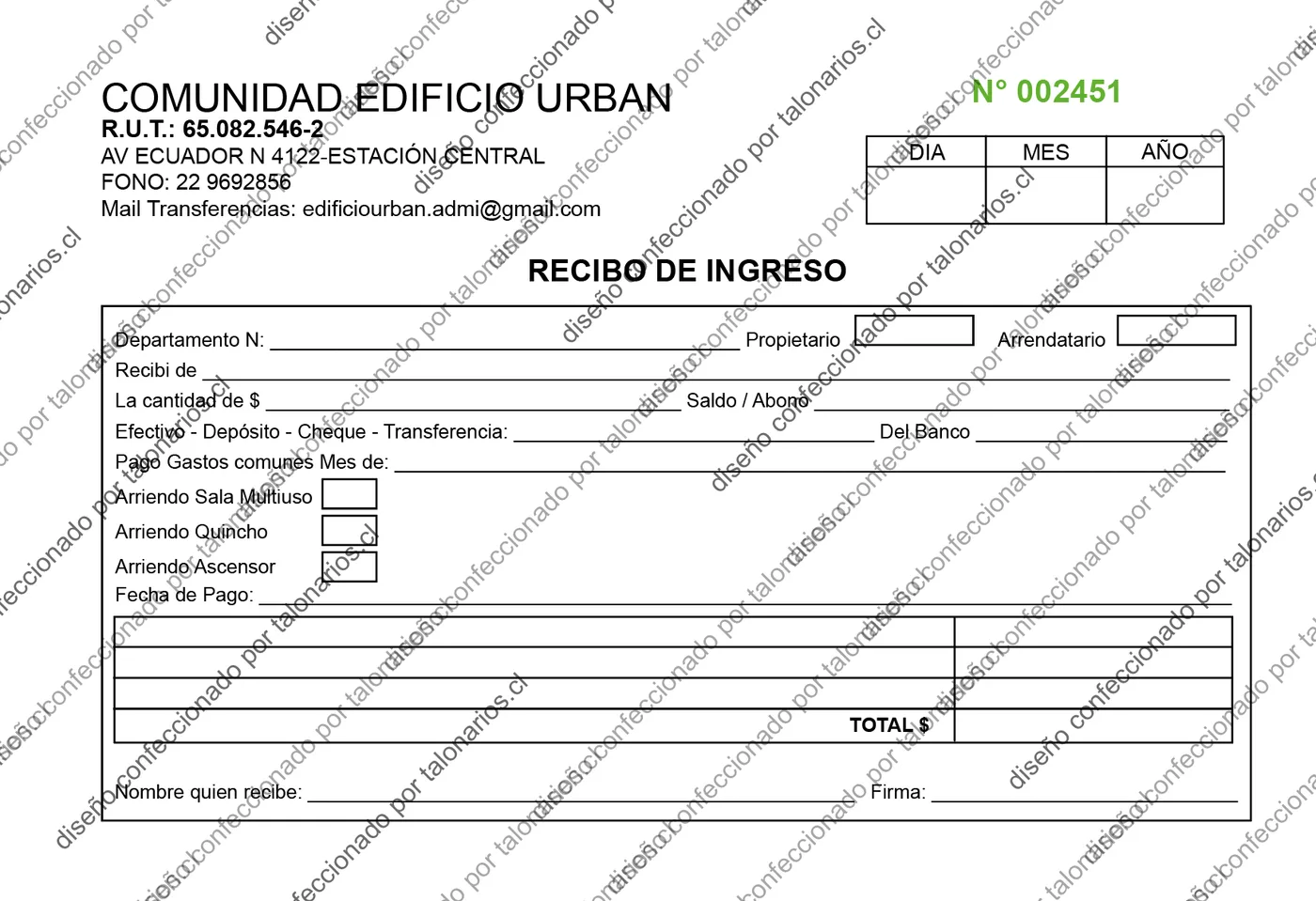 Muestra de comunidades en tamaño Media carta