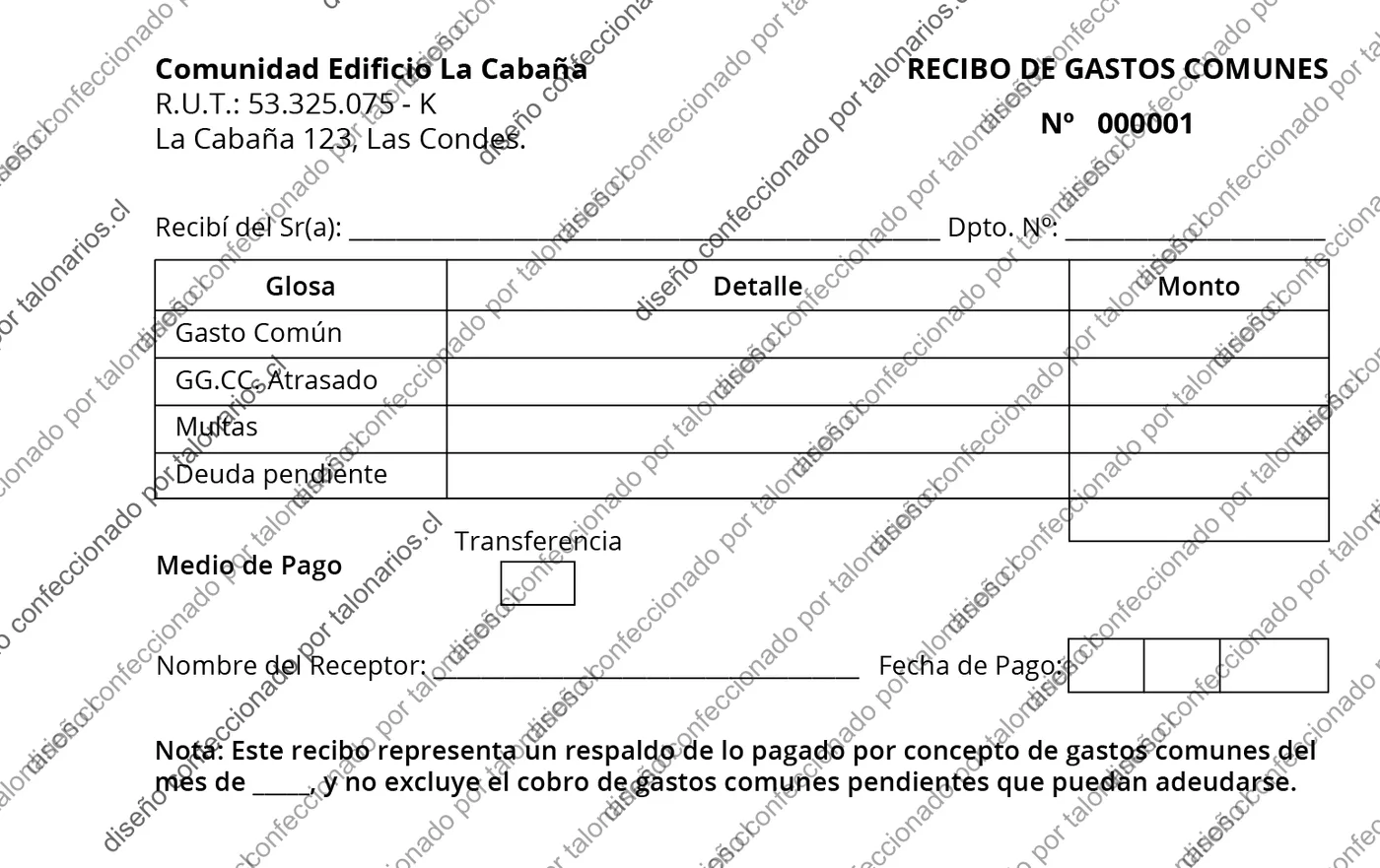 Muestra de comunidades en tamaño Media carta