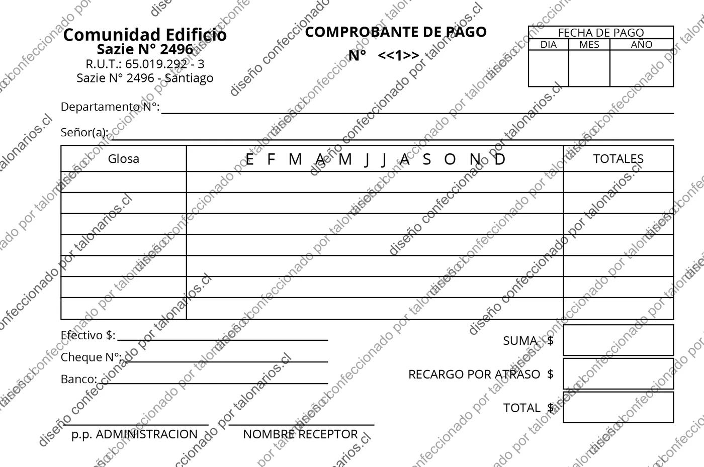 Muestra de comunidades en tamaño Media carta