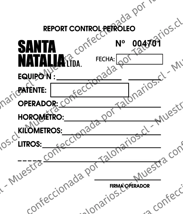 Muestra de reports en tamaño Cuarto carta