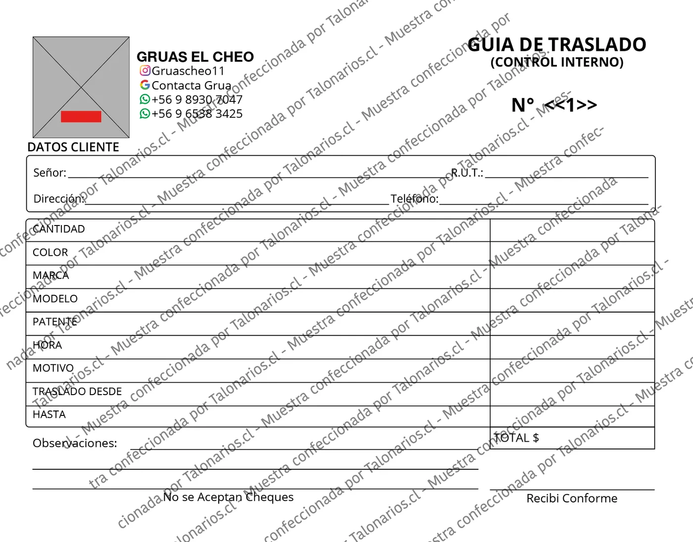 Muestra de reports en tamaño Media carta